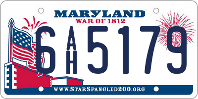 MD license plate 6AH5179