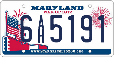 MD license plate 6AH5191