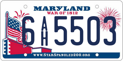 MD license plate 6AH5503