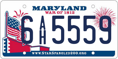 MD license plate 6AH5559