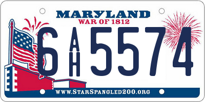 MD license plate 6AH5574