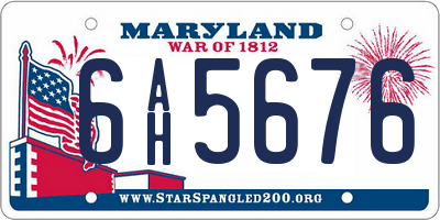 MD license plate 6AH5676