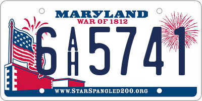 MD license plate 6AH5741
