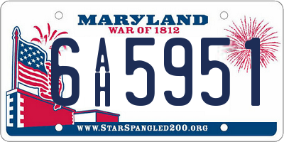 MD license plate 6AH5951