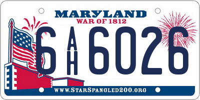 MD license plate 6AH6026