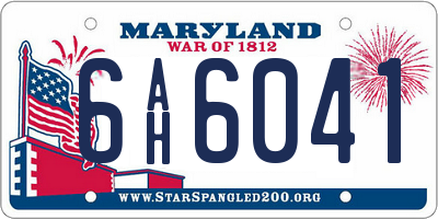 MD license plate 6AH6041