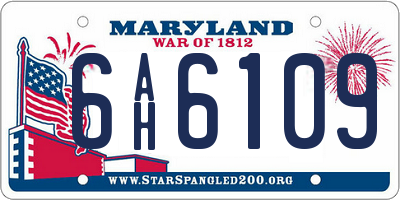 MD license plate 6AH6109