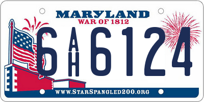 MD license plate 6AH6124