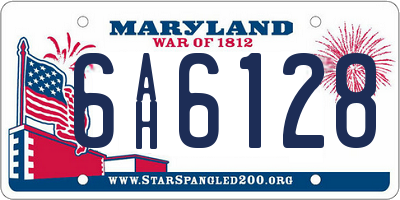 MD license plate 6AH6128