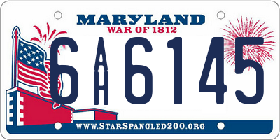 MD license plate 6AH6145