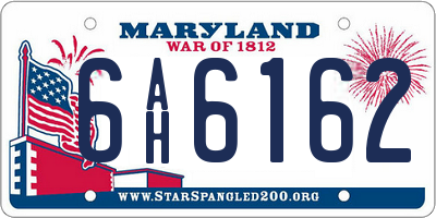 MD license plate 6AH6162
