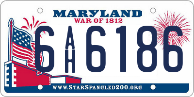 MD license plate 6AH6186