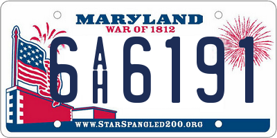 MD license plate 6AH6191