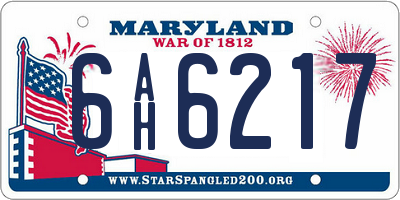MD license plate 6AH6217