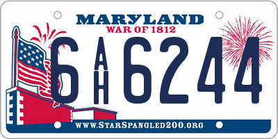 MD license plate 6AH6244