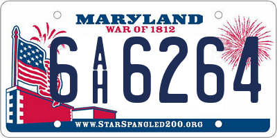MD license plate 6AH6264