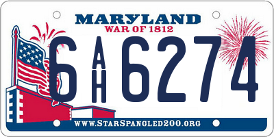 MD license plate 6AH6274