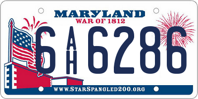 MD license plate 6AH6286