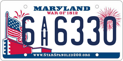 MD license plate 6AH6330