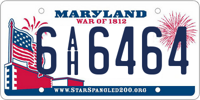 MD license plate 6AH6464