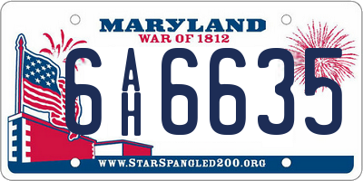 MD license plate 6AH6635