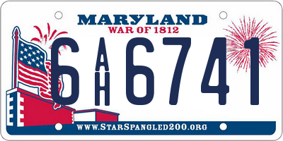 MD license plate 6AH6741