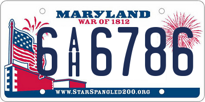 MD license plate 6AH6786