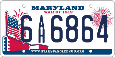 MD license plate 6AH6864