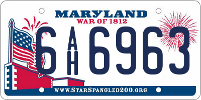 MD license plate 6AH6963