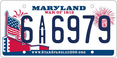 MD license plate 6AH6979