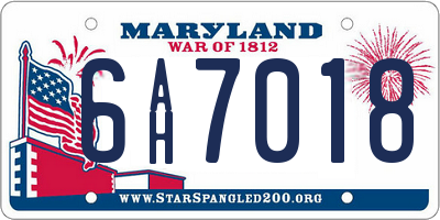 MD license plate 6AH7018