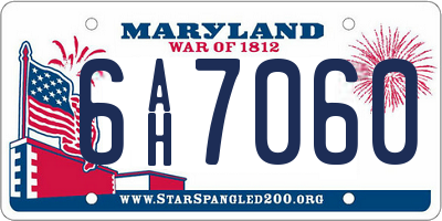 MD license plate 6AH7060