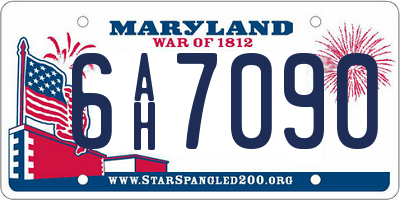 MD license plate 6AH7090