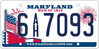 MD license plate 6AH7093