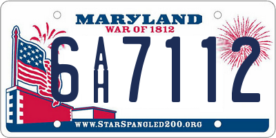 MD license plate 6AH7112