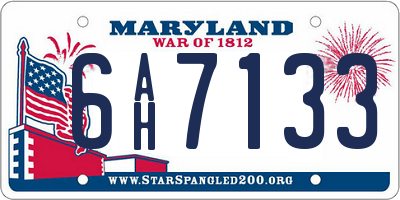 MD license plate 6AH7133