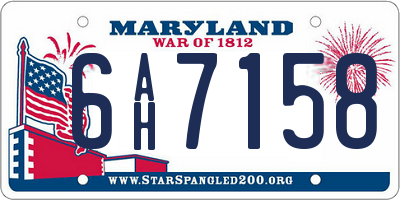 MD license plate 6AH7158