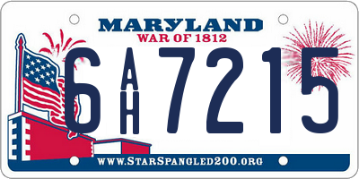 MD license plate 6AH7215