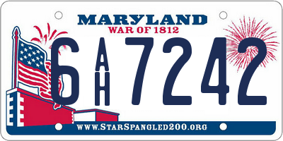 MD license plate 6AH7242