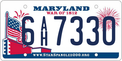 MD license plate 6AH7330