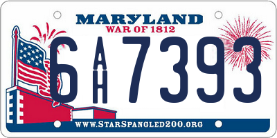 MD license plate 6AH7393