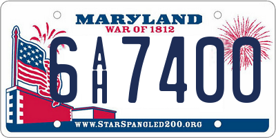 MD license plate 6AH7400