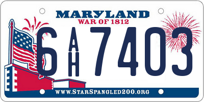 MD license plate 6AH7403