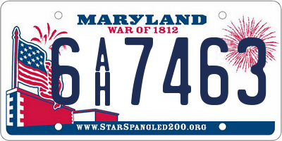 MD license plate 6AH7463