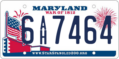 MD license plate 6AH7464