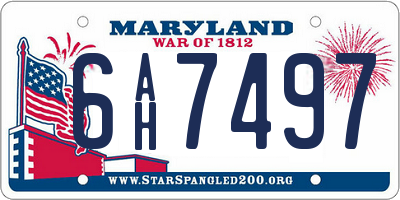 MD license plate 6AH7497
