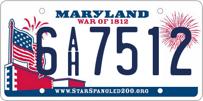 MD license plate 6AH7512