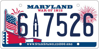 MD license plate 6AH7526