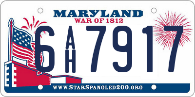 MD license plate 6AH7917