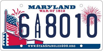 MD license plate 6AH8010